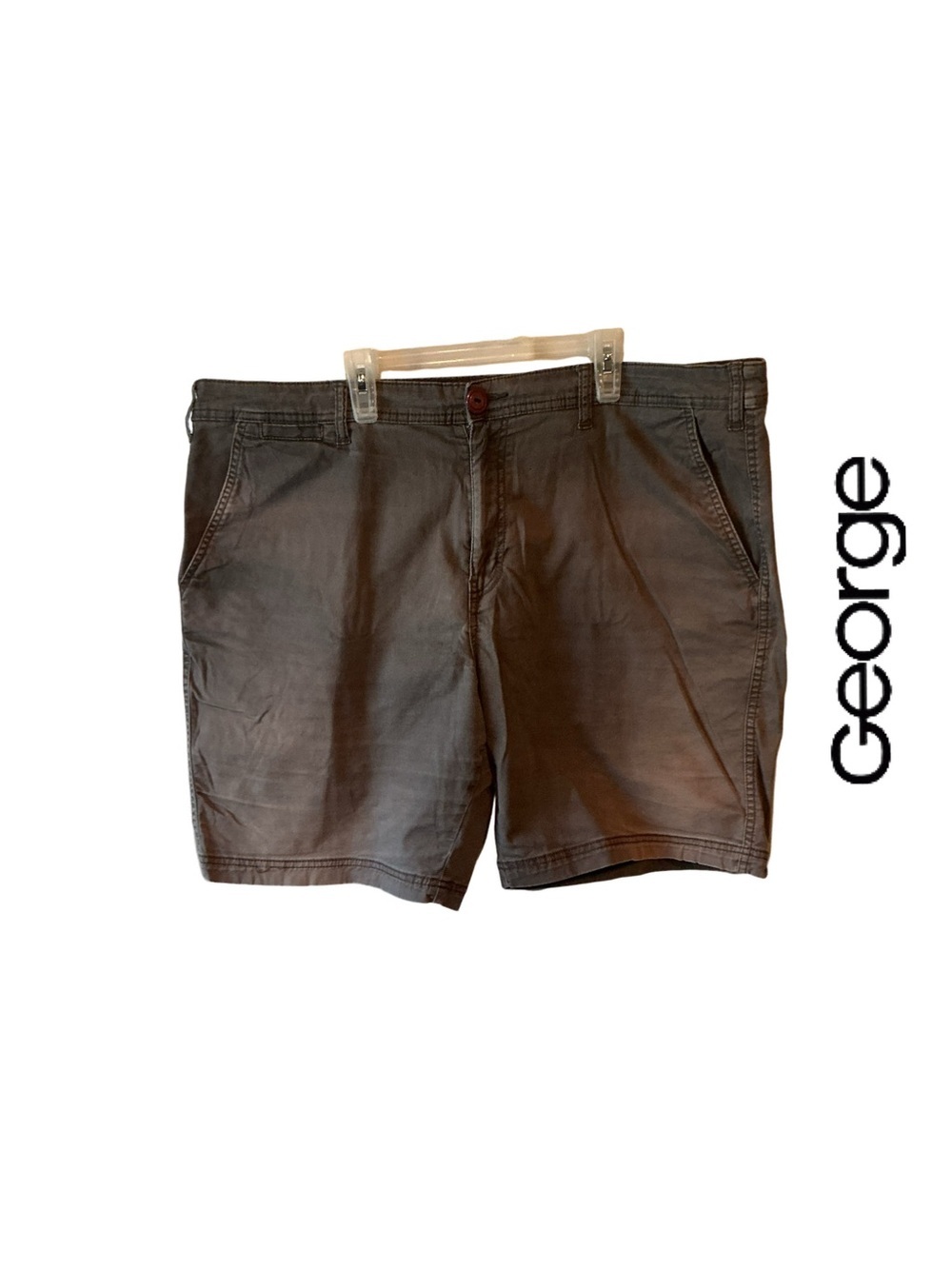 George Men's Grey Flat Front Shorts